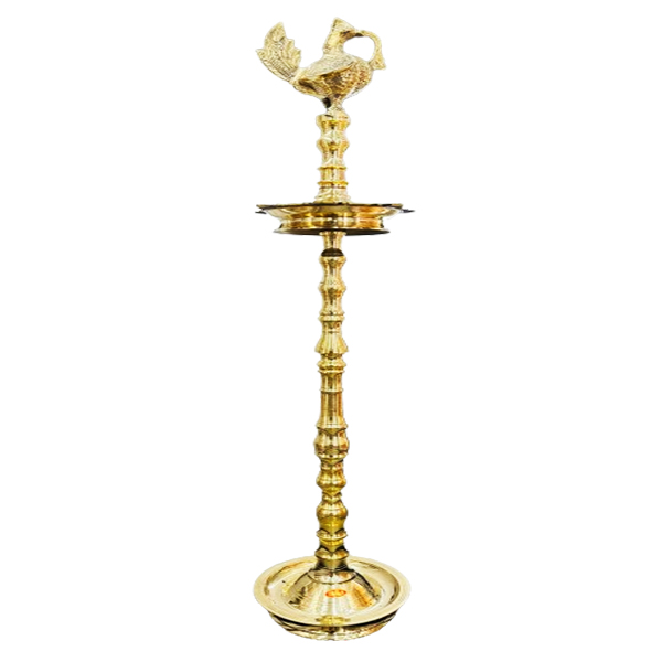 Kerala Brass Nilavilakku 66 inch  (Brass Kuthu Vilakku Annapakshi)
